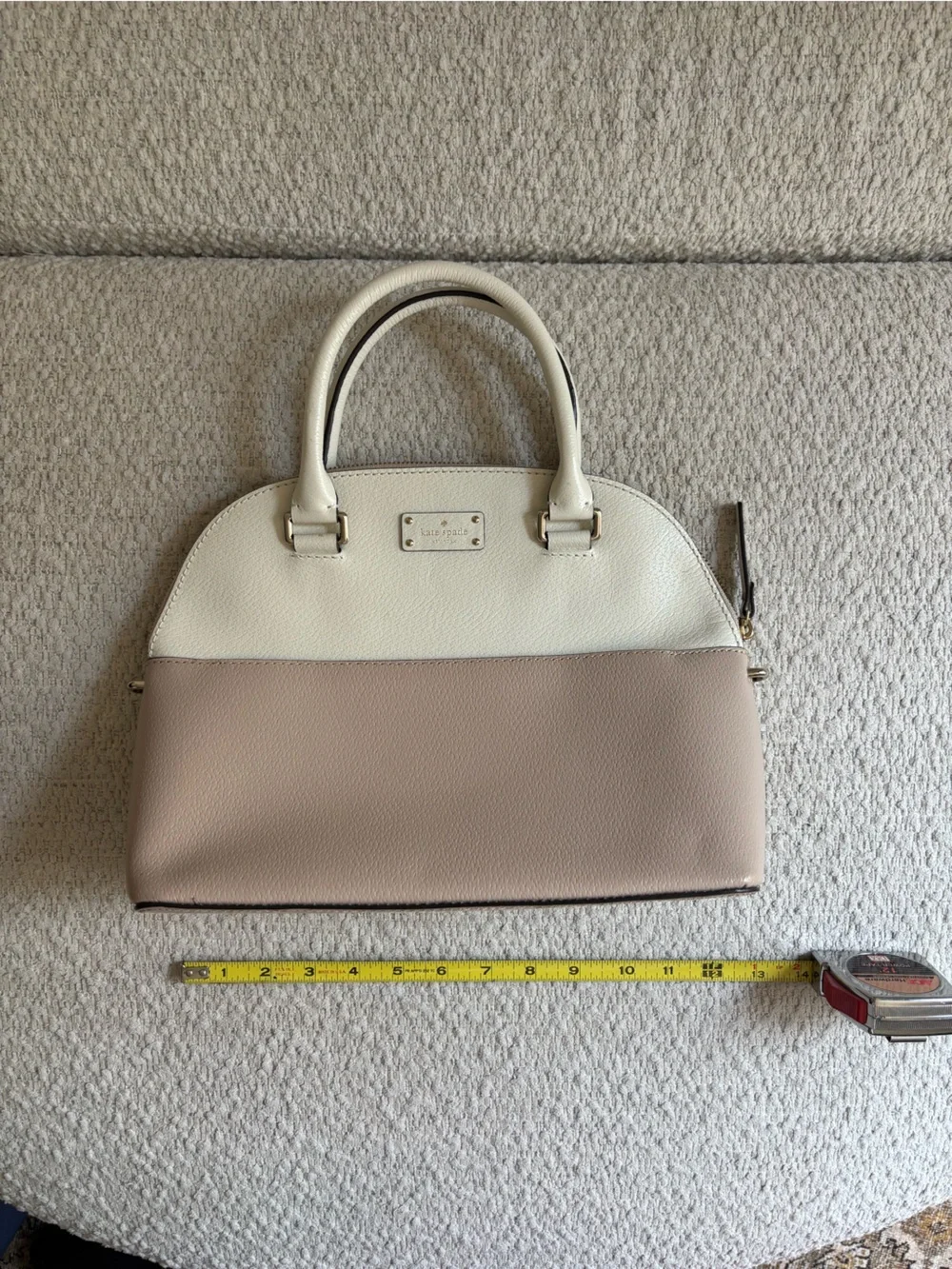 kate spade Two-Tone Dome Satchel & Zip Wallet - White & Taupe
